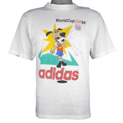 Adidas - World Cup USA 94 Mascot Spell-Out T-Shirt 1994 Medium Vintage Retro