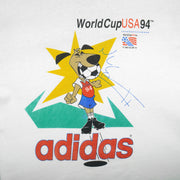 Adidas - World Cup USA 94 Mascot Spell-Out T-Shirt 1994 Medium Vintage Retro