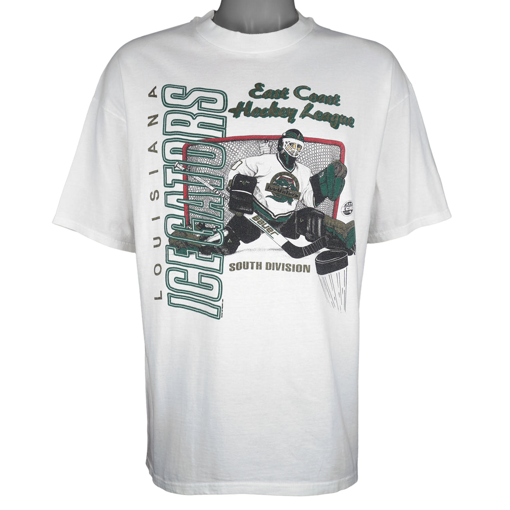 NHL (Hanes) - Louisiana IceGators Hockey T-Shirt 1996 X-Large Vintage Retro Hockey