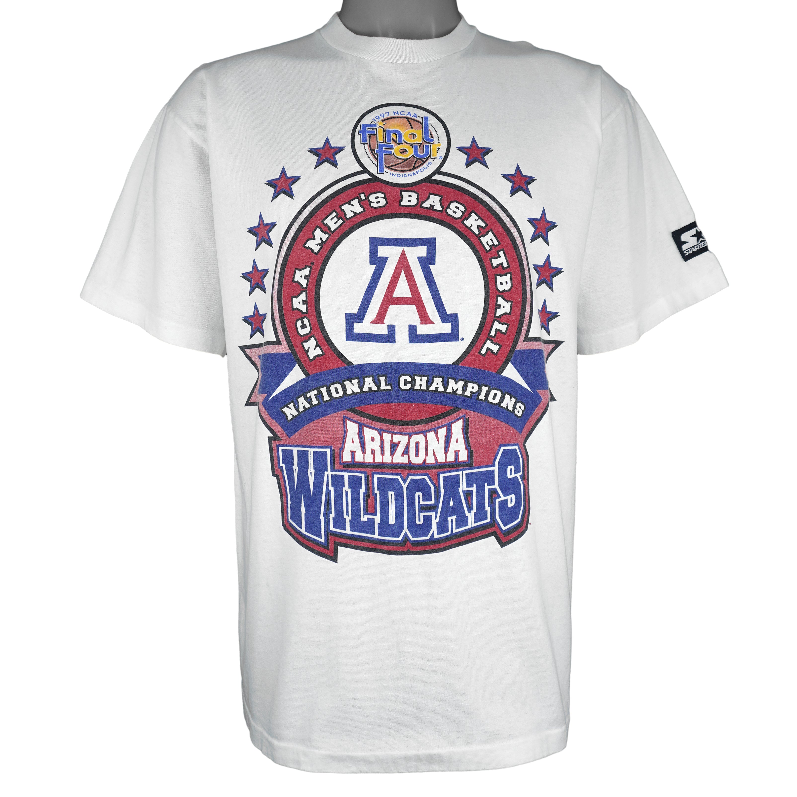 Starter - NCAA Arizona Wildcats Basketball Final Four Champions T-Shirt 1997 Large Vintage Retro