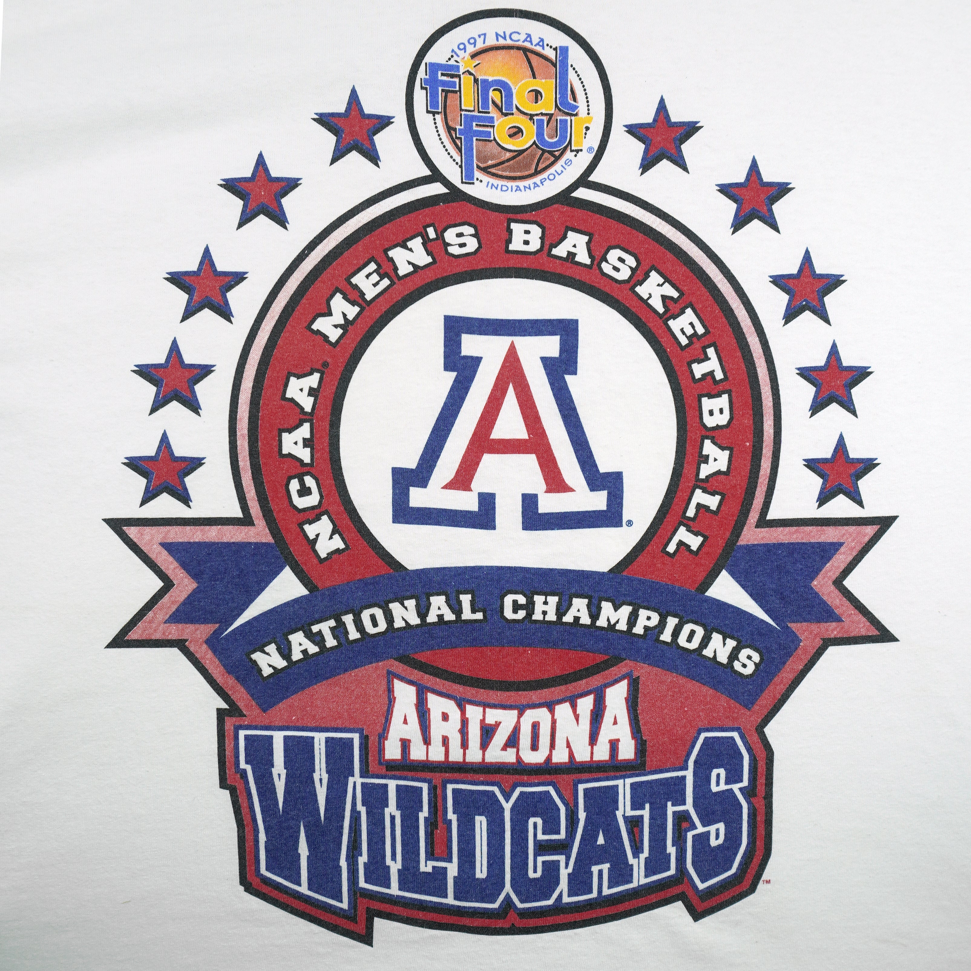 Starter - NCAA Arizona Wildcats Basketball Final Four Champions T-Shirt 1997 Large Vintage Retro