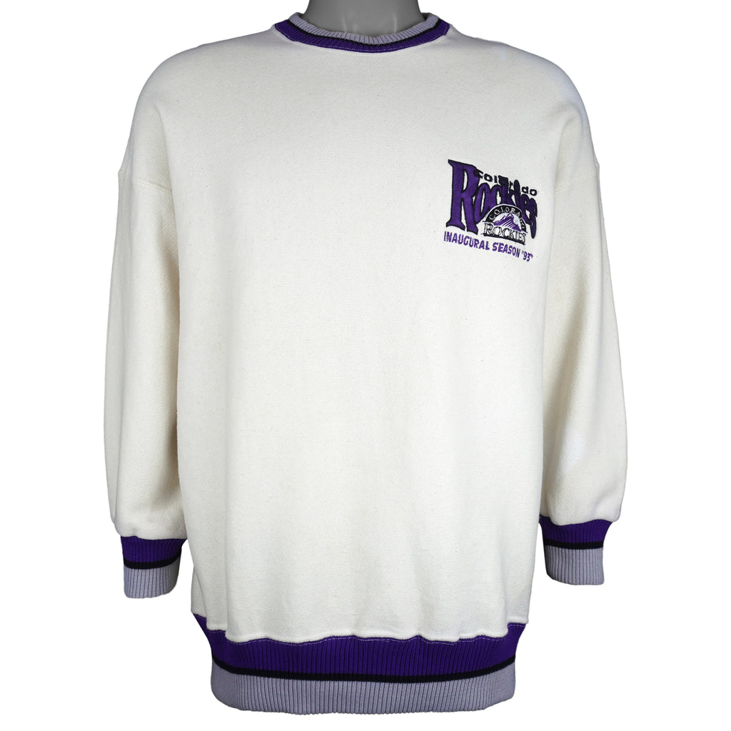 MLB (The Game) - Colorado Rockies, Inaugural Season Sweatshirt 1993 Large Vintage Retro Baseball