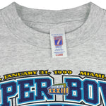 NFL (Logo 7) - Grey Super Bowl XXXIII, Falcons VS Broncos T-Shirt 1999 X-Large Vintage Retro Football