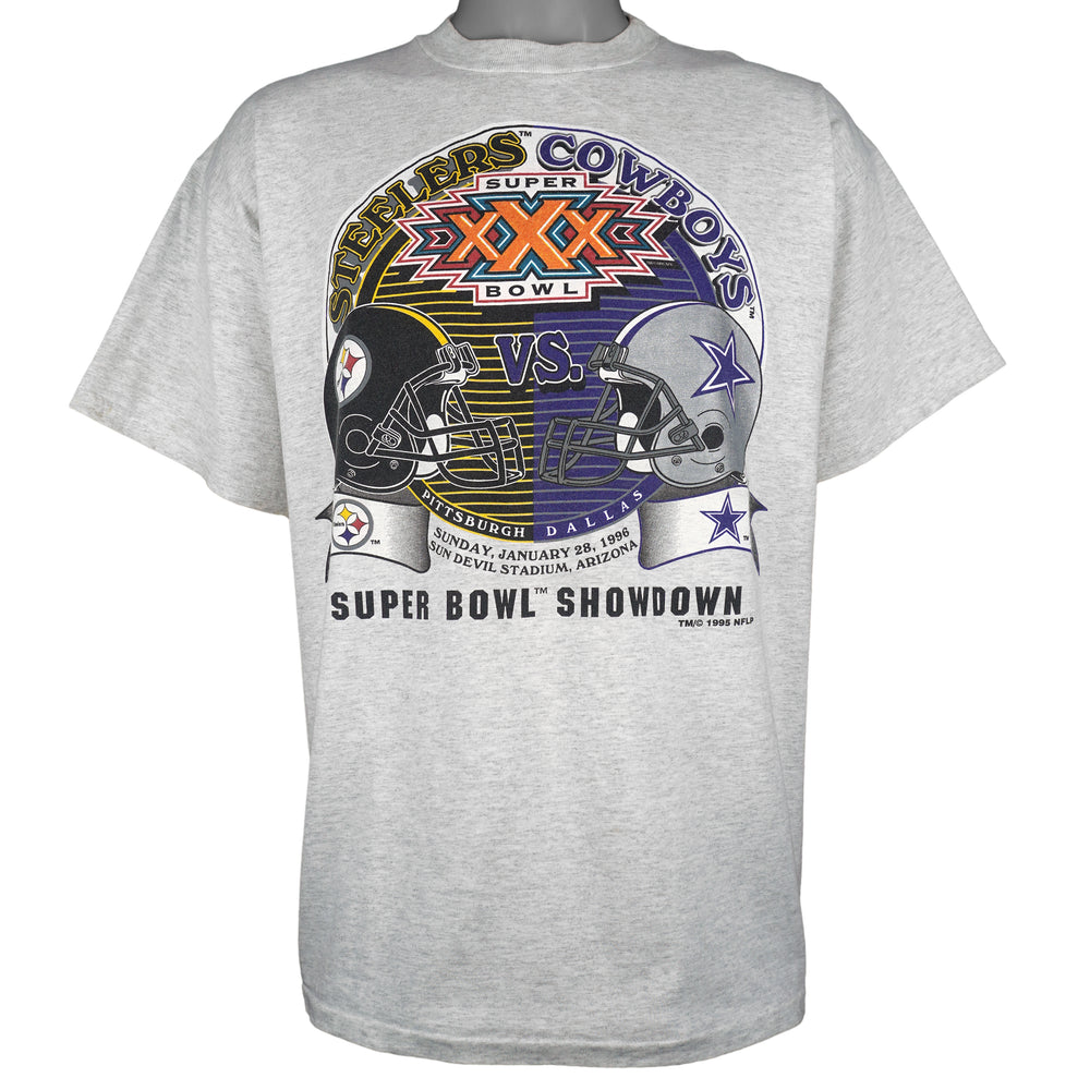 NFL (Logo 7) - Cowboys VS Steelers Super Bowl, Arizona T-Shirt 1995 X-Large Vintage Retro Football