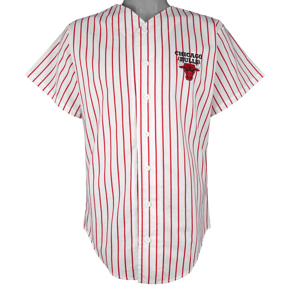 NBA - Chicago Bulls Basketball Pinstripe Jersey 1990s Medium Vintage Retro Baseball