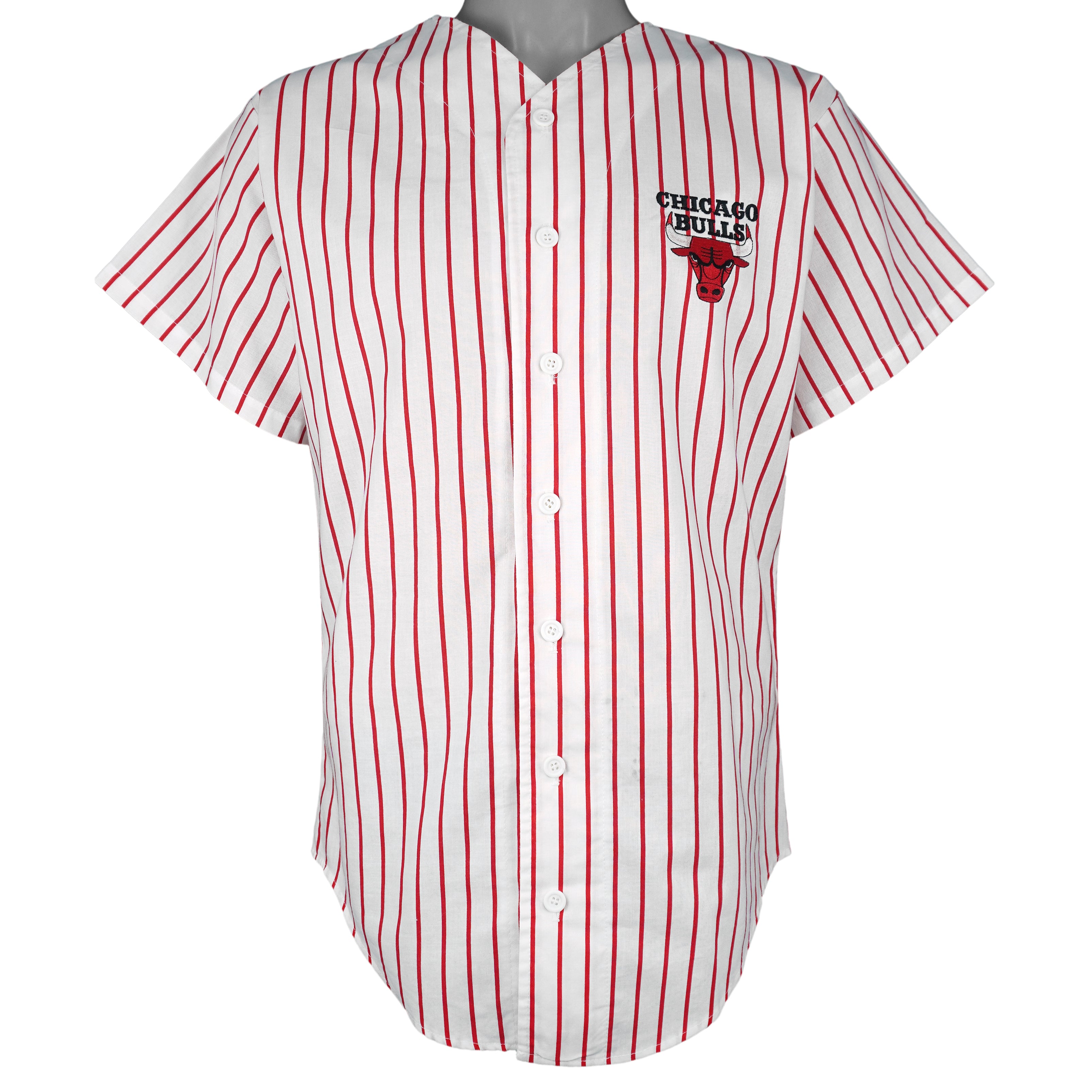 NBA - Chicago Bulls Basketball Pinstripe Jersey 1990s Medium Vintage Retro Baseball