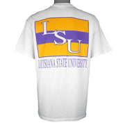 Champion - Louisiana State University LSU Tigers Spell-Out T-Shirt 1990s Large Vintage Retro
