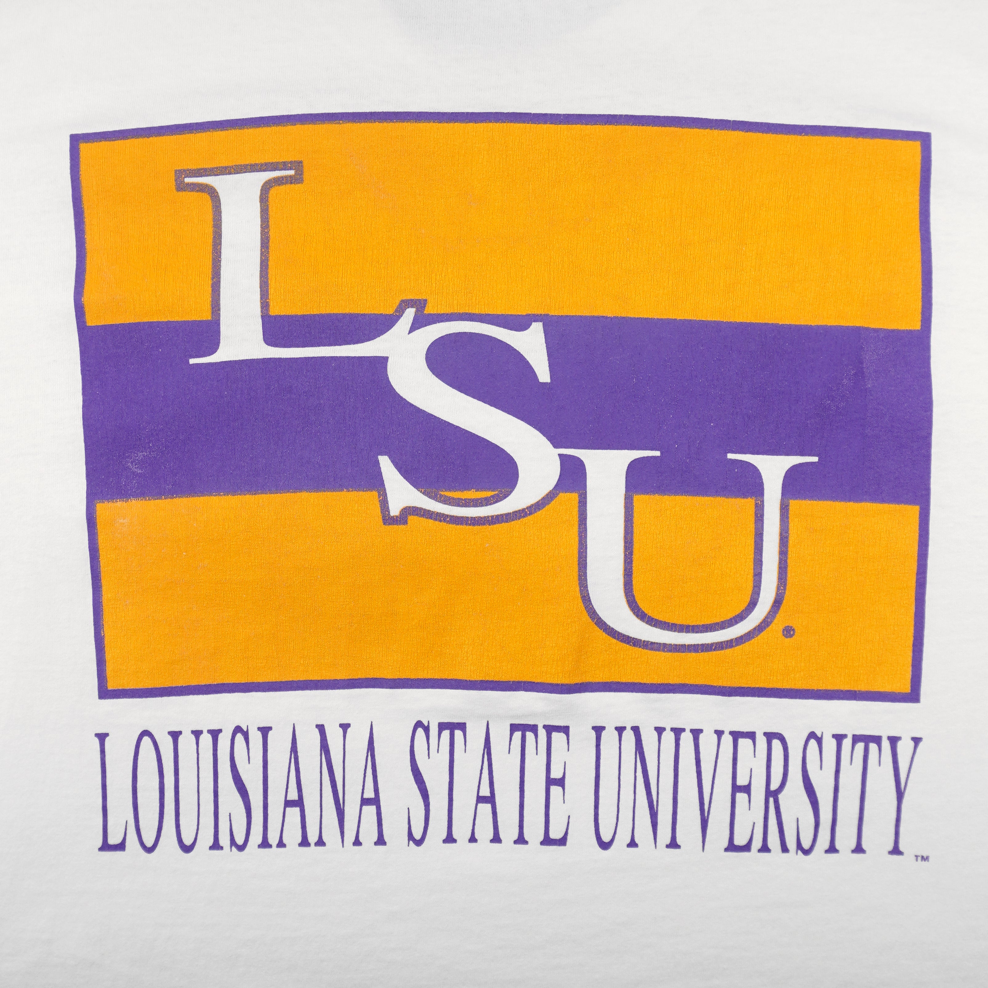 Champion - Louisiana State University LSU Tigers Spell-Out T-Shirt 1990s Large Vintage Retro