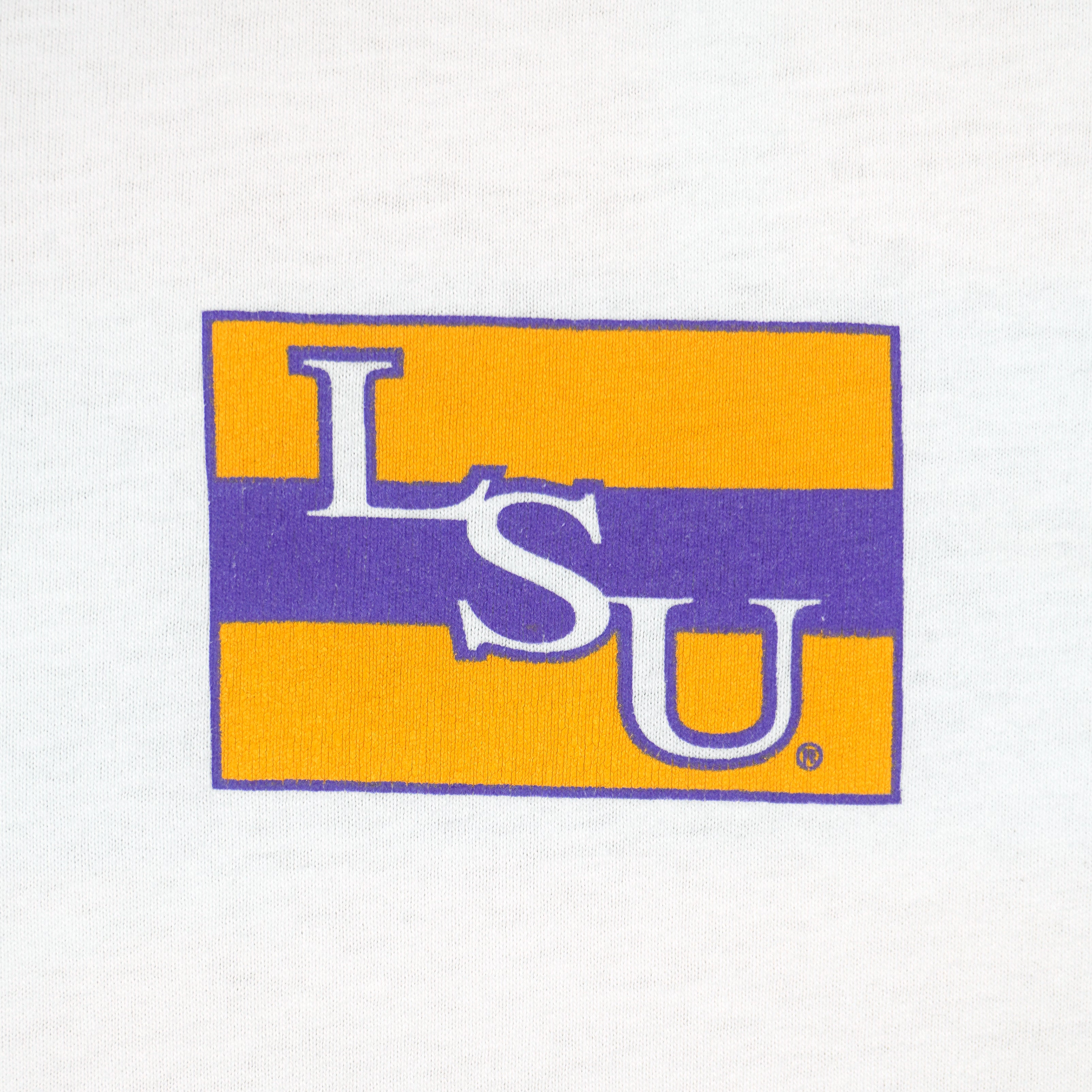 Champion - Louisiana State University LSU Tigers Spell-Out T-Shirt 1990s Large Vintage Retro