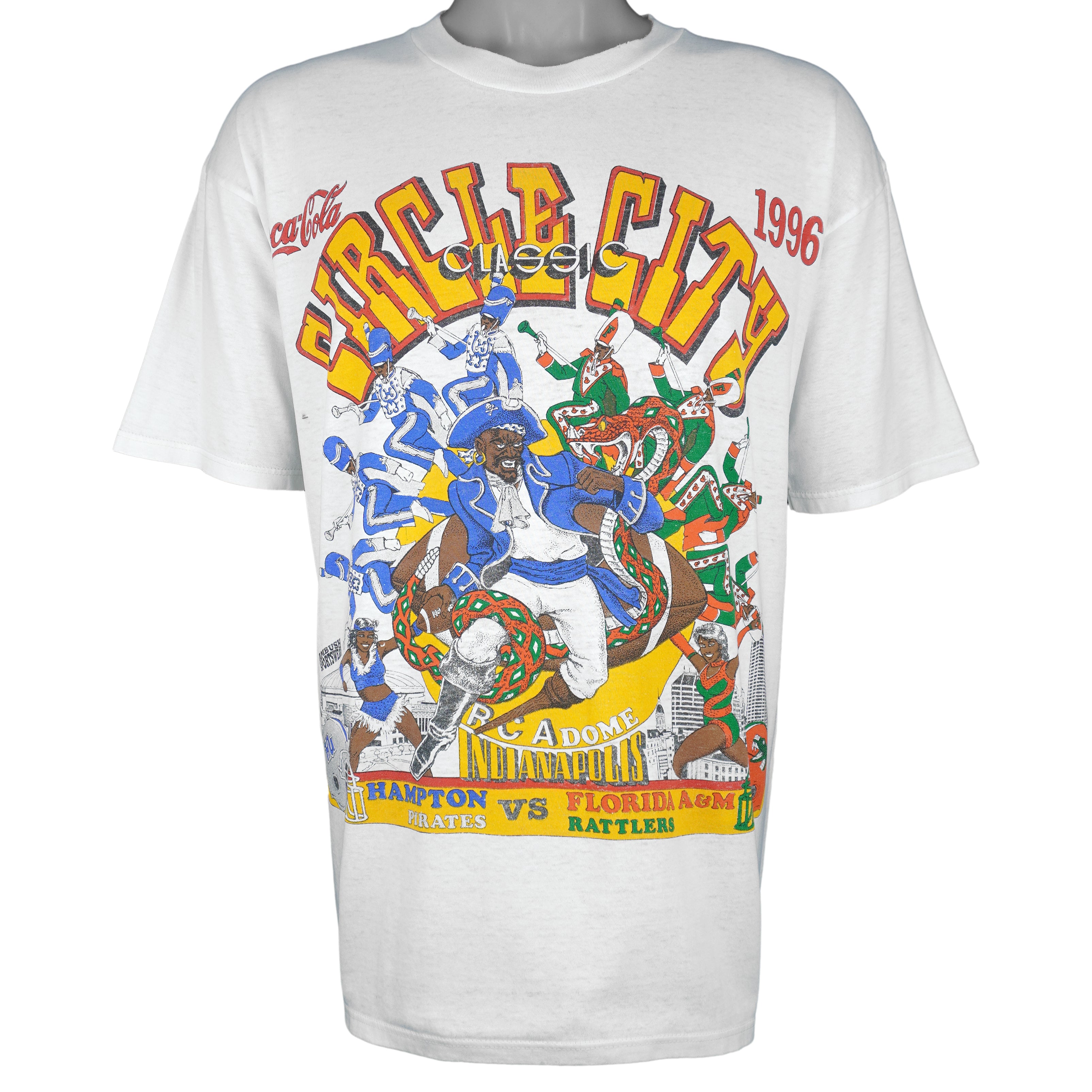 NCAA (Jerzees) - Circle City Classic Pirates VS Rattlers T-Shirt 1996 X-Large Vintage Retro