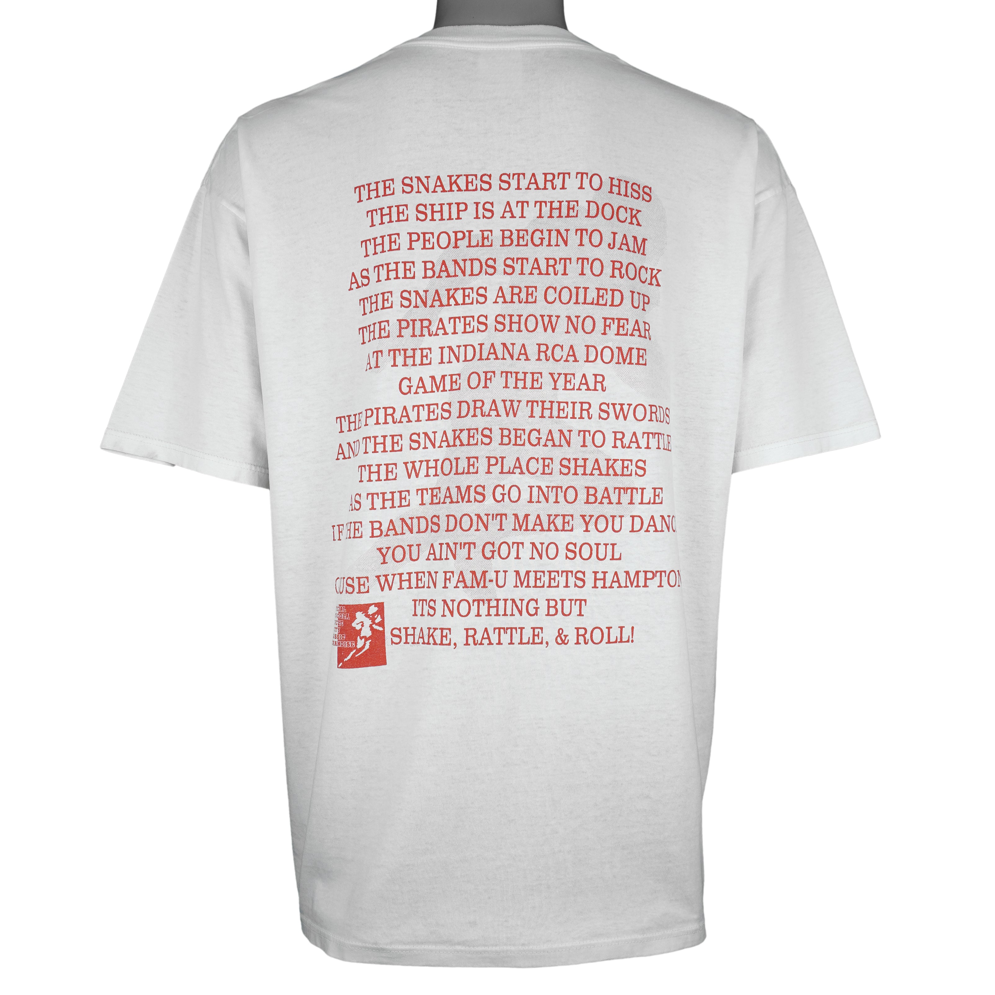 NCAA (Jerzees) - Circle City Classic Pirates VS Rattlers T-Shirt 1996 X-Large Vintage Retro