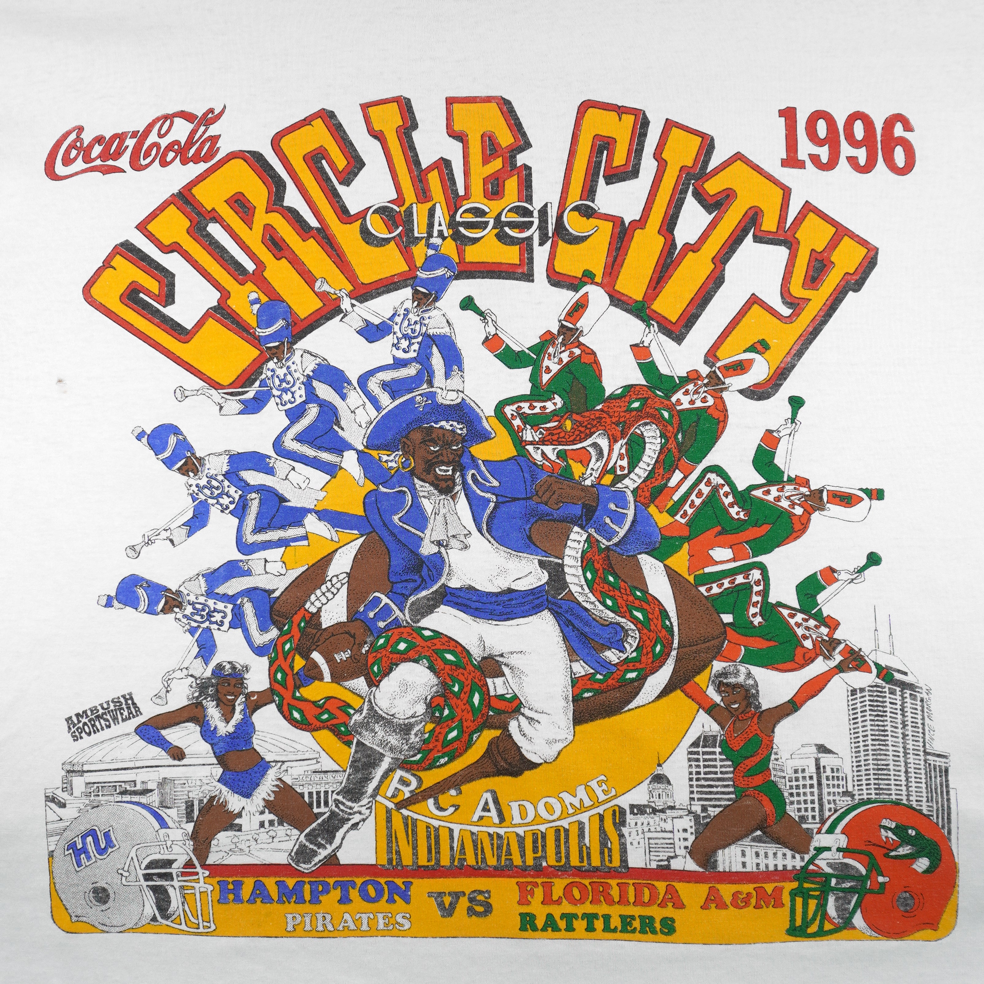 NCAA (Jerzees) - Circle City Classic Pirates VS Rattlers T-Shirt 1996 X-Large Vintage Retro