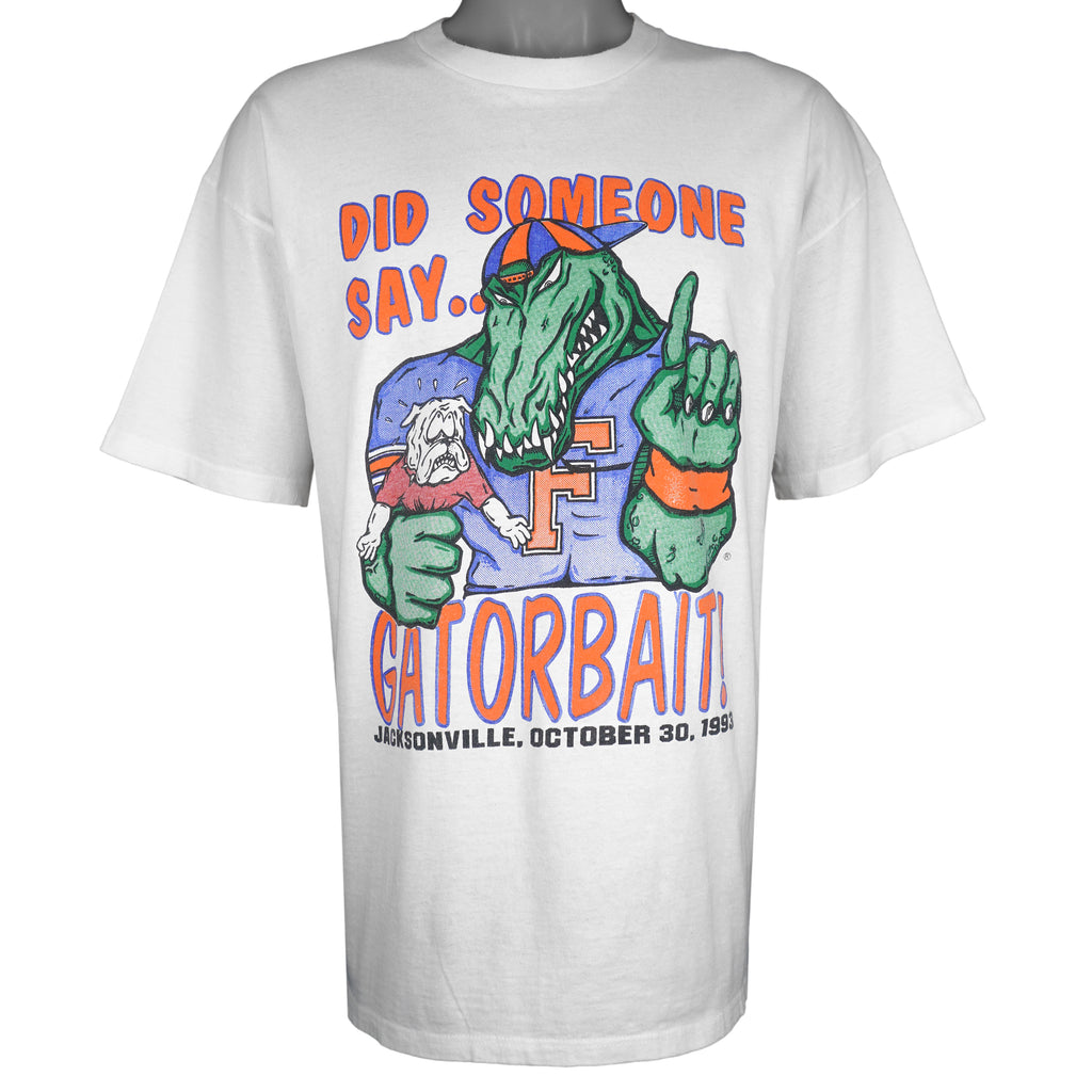 NCAA (TL) - Florida Gators Vs Georgia Bulldogs Single Stitch T-Shirt 1993 X-Large Vintage Retro