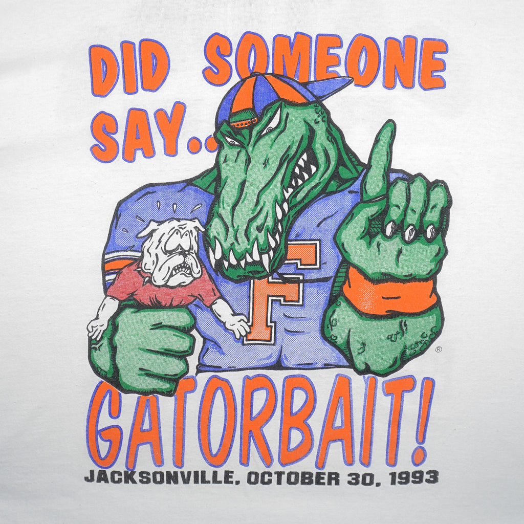 NCAA (TL) - Florida Gators Vs Georgia Bulldogs Single Stitch T-Shirt 1993 X-Large Vintage Retro