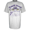 MLB (Nutmeg) - Grey Colorado Rockies National League T-Shirt 1991 X-Large Vintage Retro Baseball