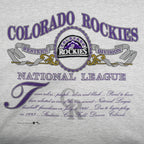 MLB (Nutmeg) - Grey Colorado Rockies National League T-Shirt 1991 X-Large Vintage Retro Baseball