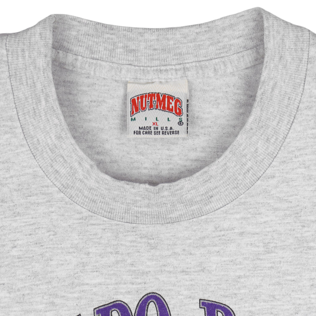 MLB (Nutmeg) - Grey Colorado Rockies National League T-Shirt 1991 X-Large Vintage Retro Baseball