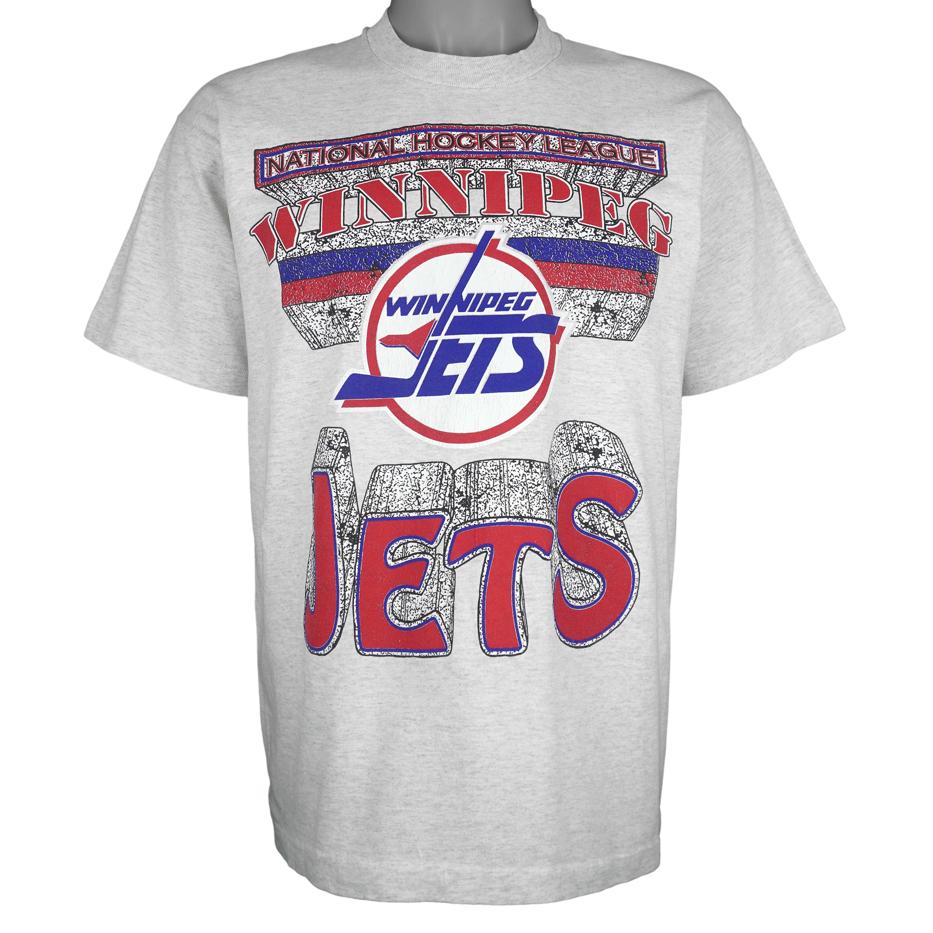NHL - Winnipeg Jets Big Spell-Out T-Shirt 1990s Medium Vintage Retro