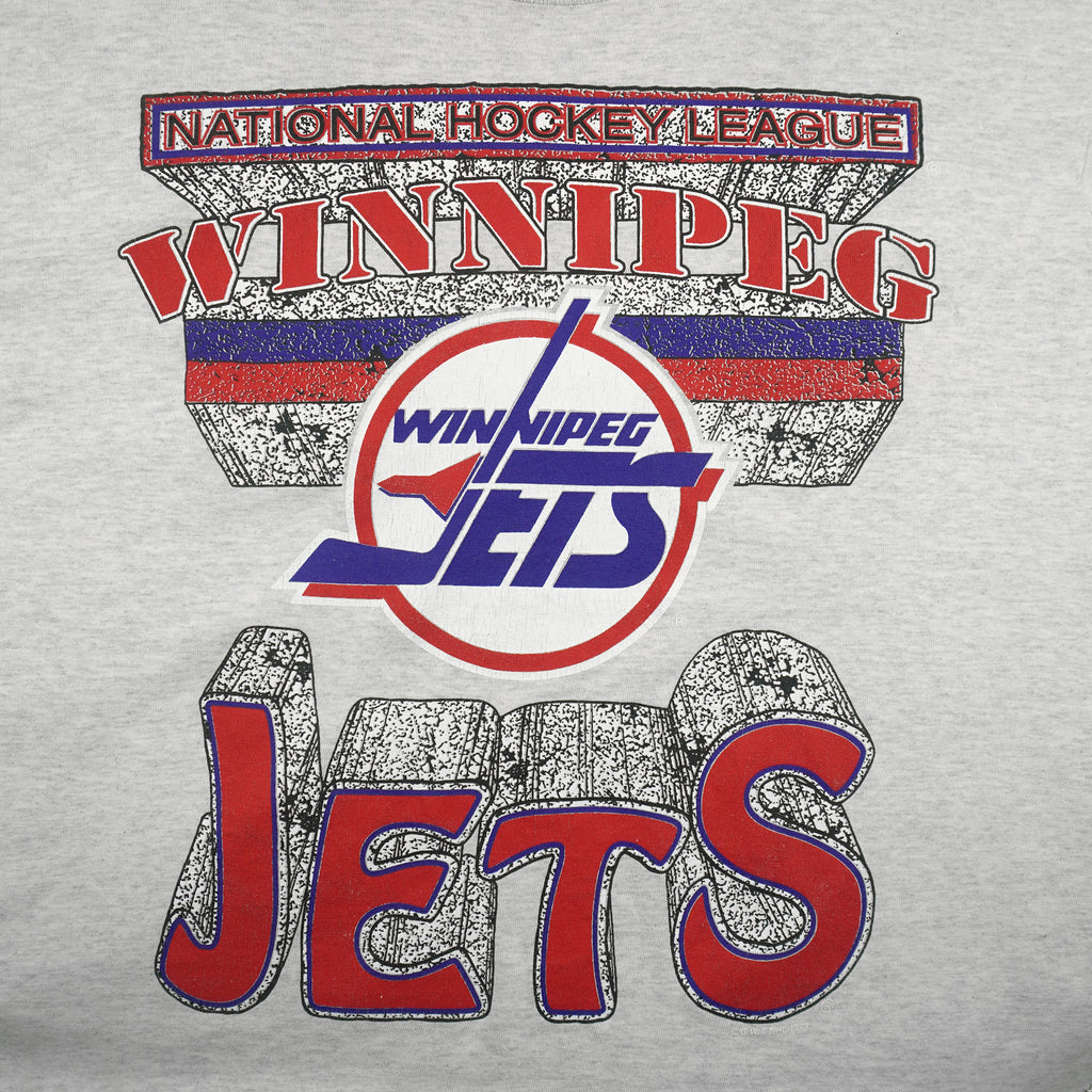 NHL - Winnipeg Jets Big Spell-Out T-Shirt 1990s Medium Vintage Retro