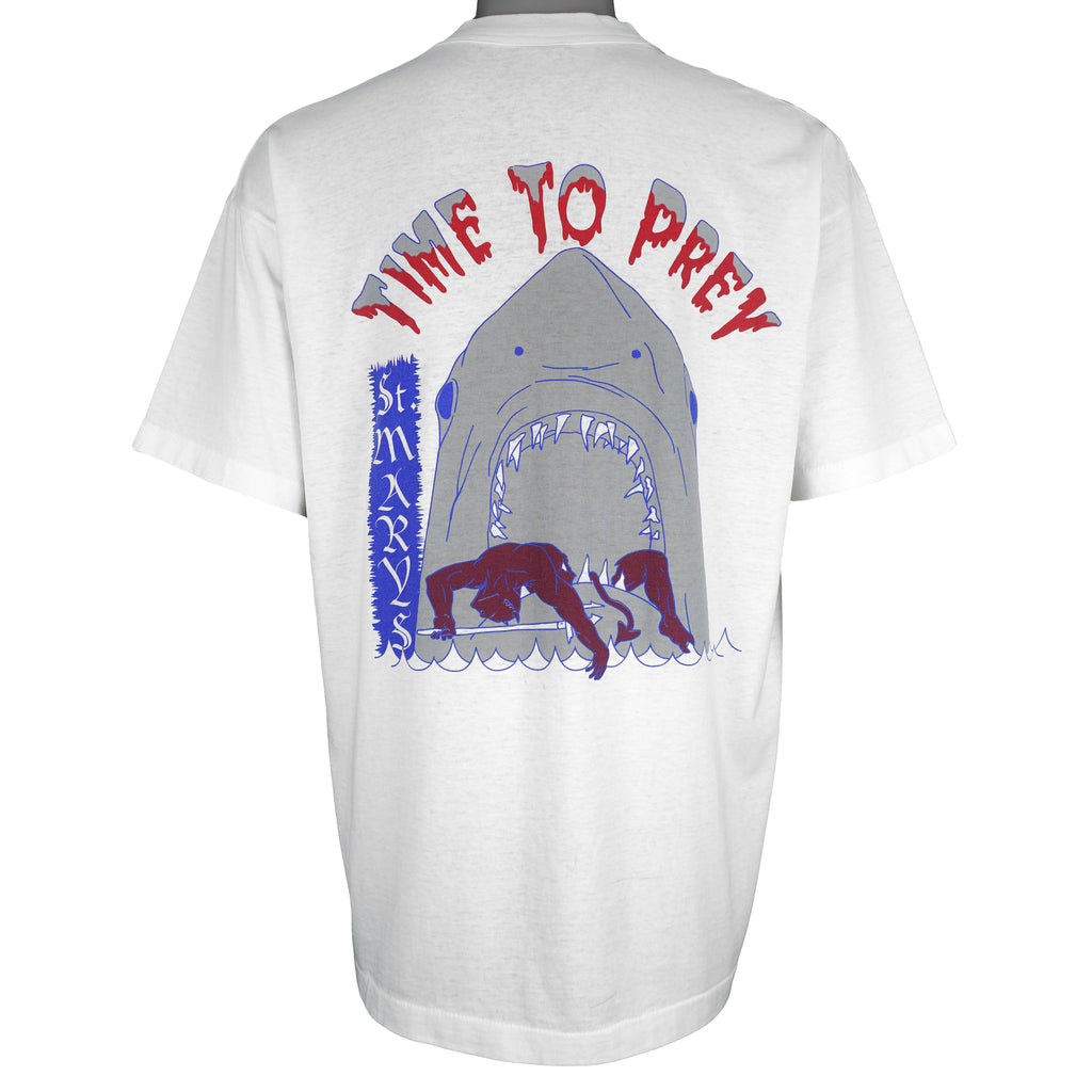 Vintage (Best) - St. Mary's Time to Prey Shark T-Shirt 1995 X-Large Vintage Retro