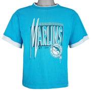 MLB (Salem) - Florida Marlins Roll Em Ups T-Shirt 1990s X-Small Vintage Retro Baseball