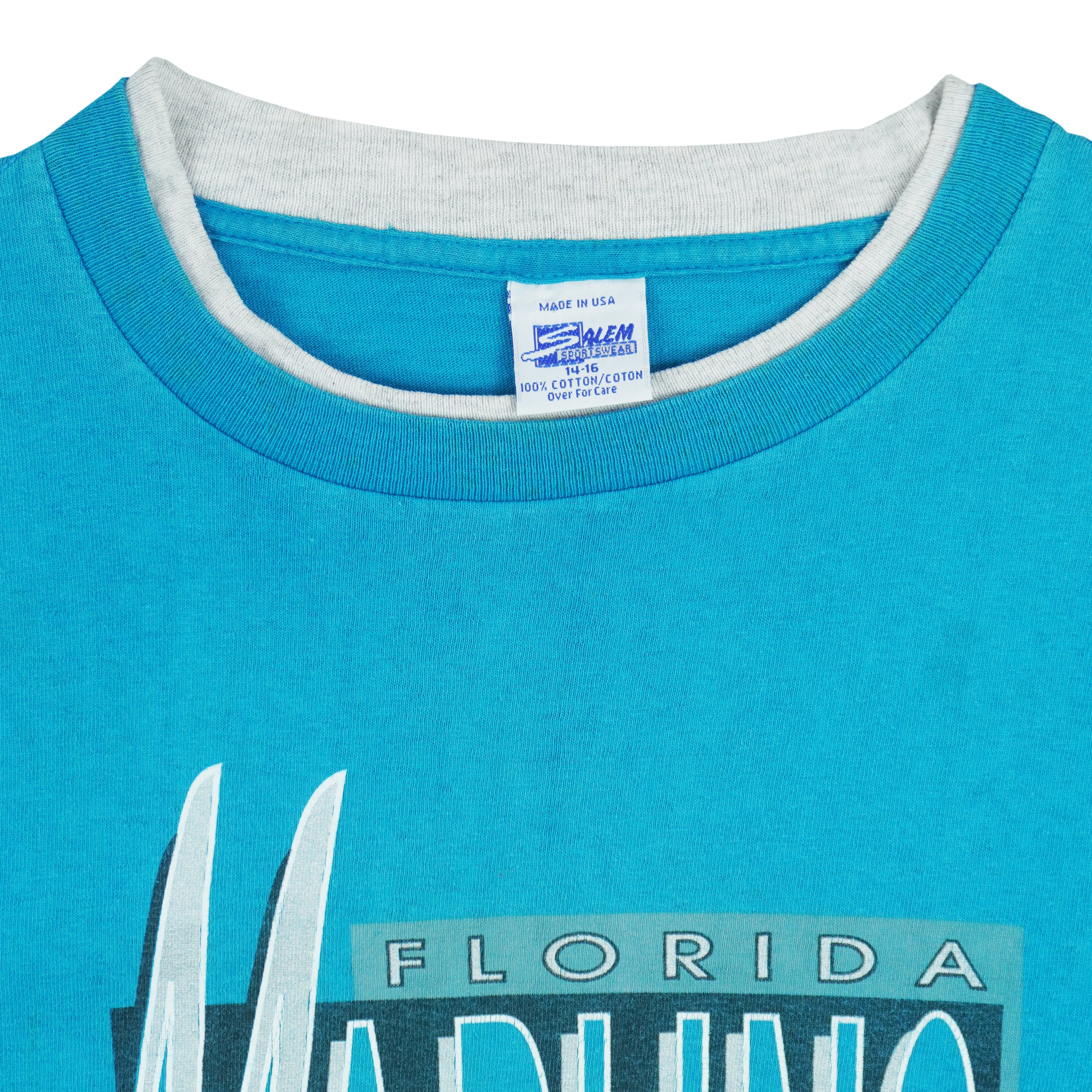 MLB (Salem) - Florida Marlins Roll Em Ups T-Shirt 1990s X-Small Vintage Retro Baseball