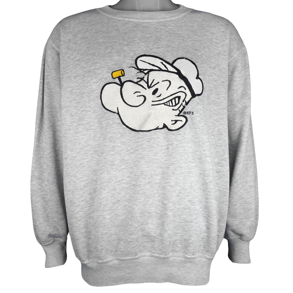 Vintage (Blitzz Studios) - Popeye Embroidered Crew Neck Sweatshirt 1990s Large Vintage Retro