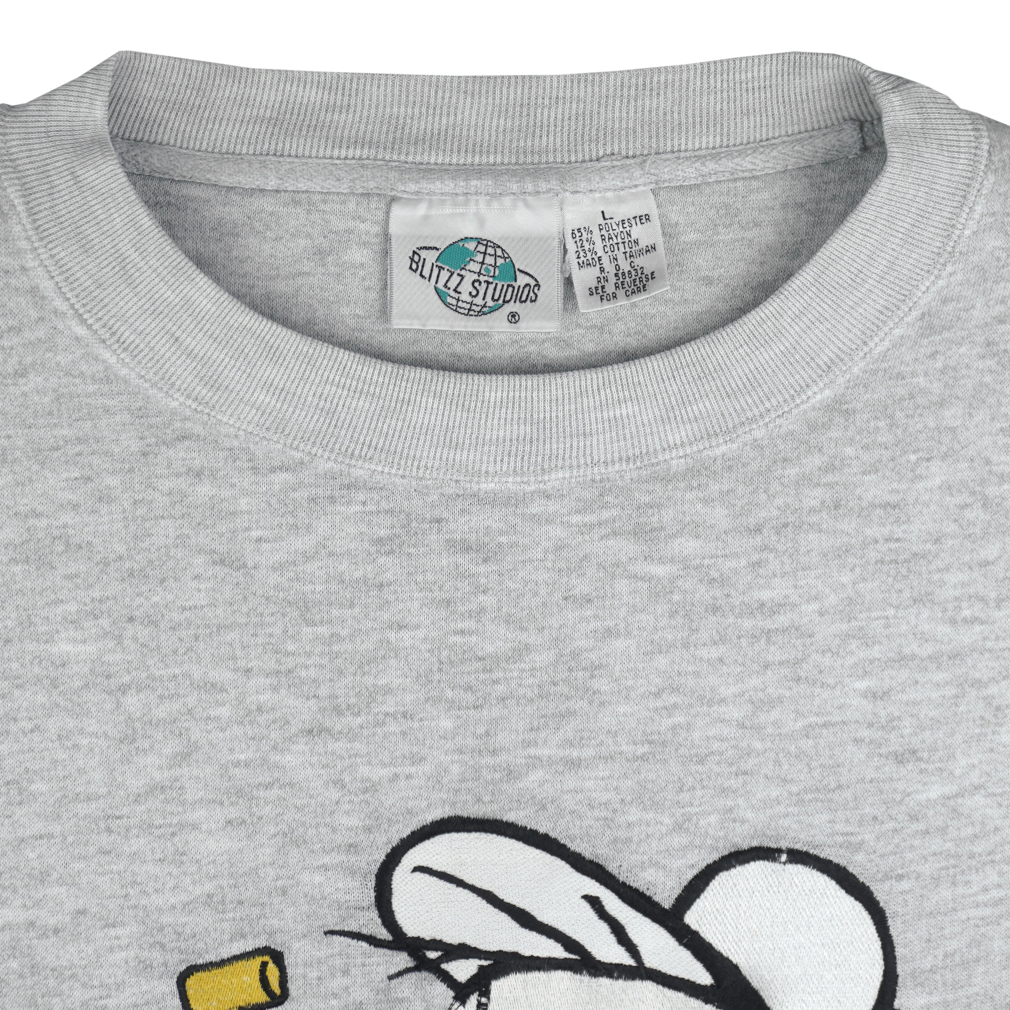 Vintage (Blitzz Studios) - Popeye Embroidered Crew Neck Sweatshirt 1990s Large Vintage Retro