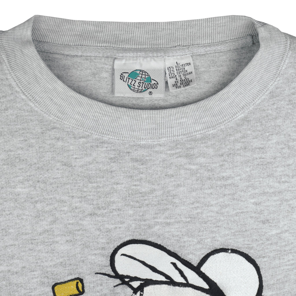Vintage (Blitzz Studios) - Popeye Embroidered Crew Neck Sweatshirt 1990s Large Vintage Retro