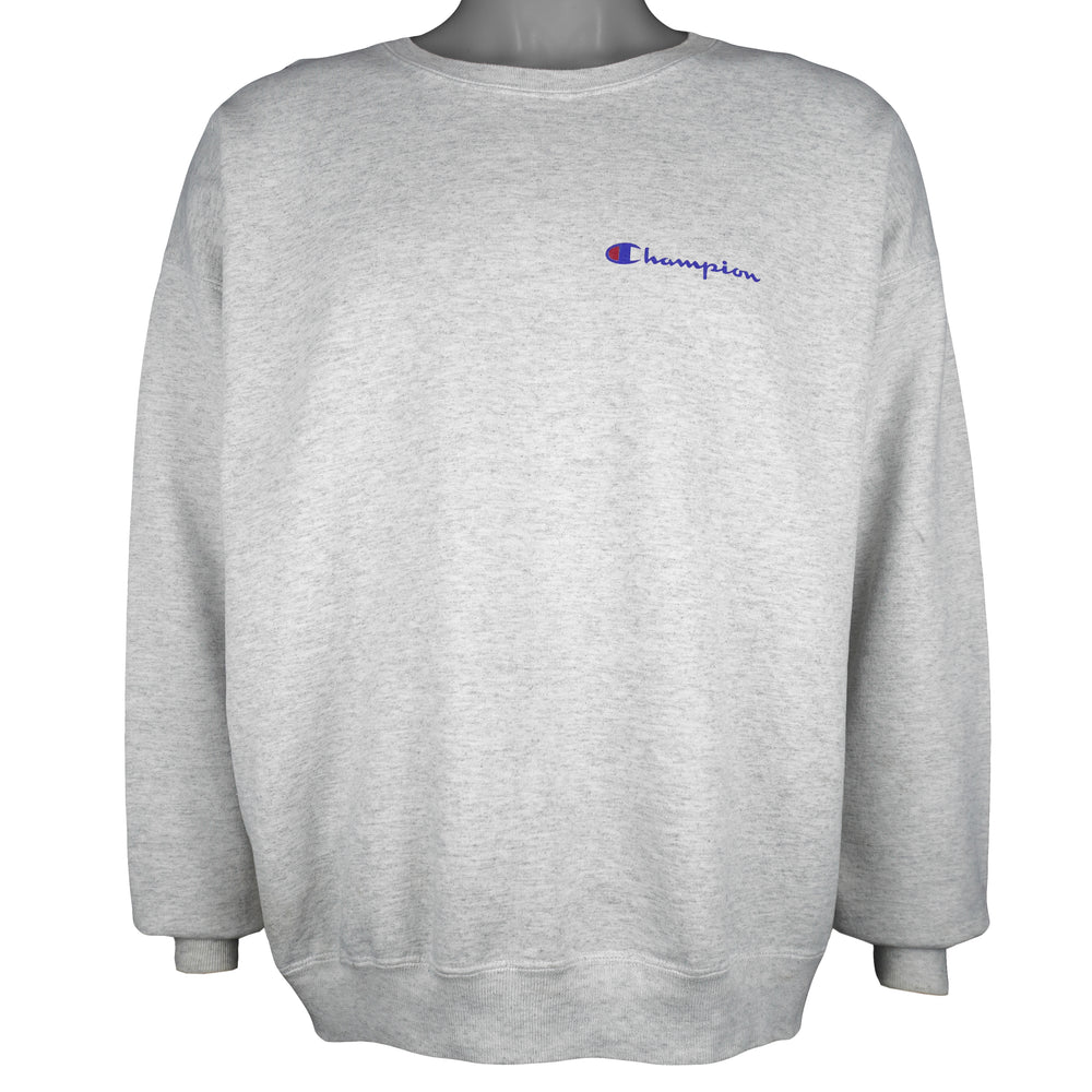 Champion - Grey Crew Neck Sweatshirt 1990s X-Large Vintage Retro