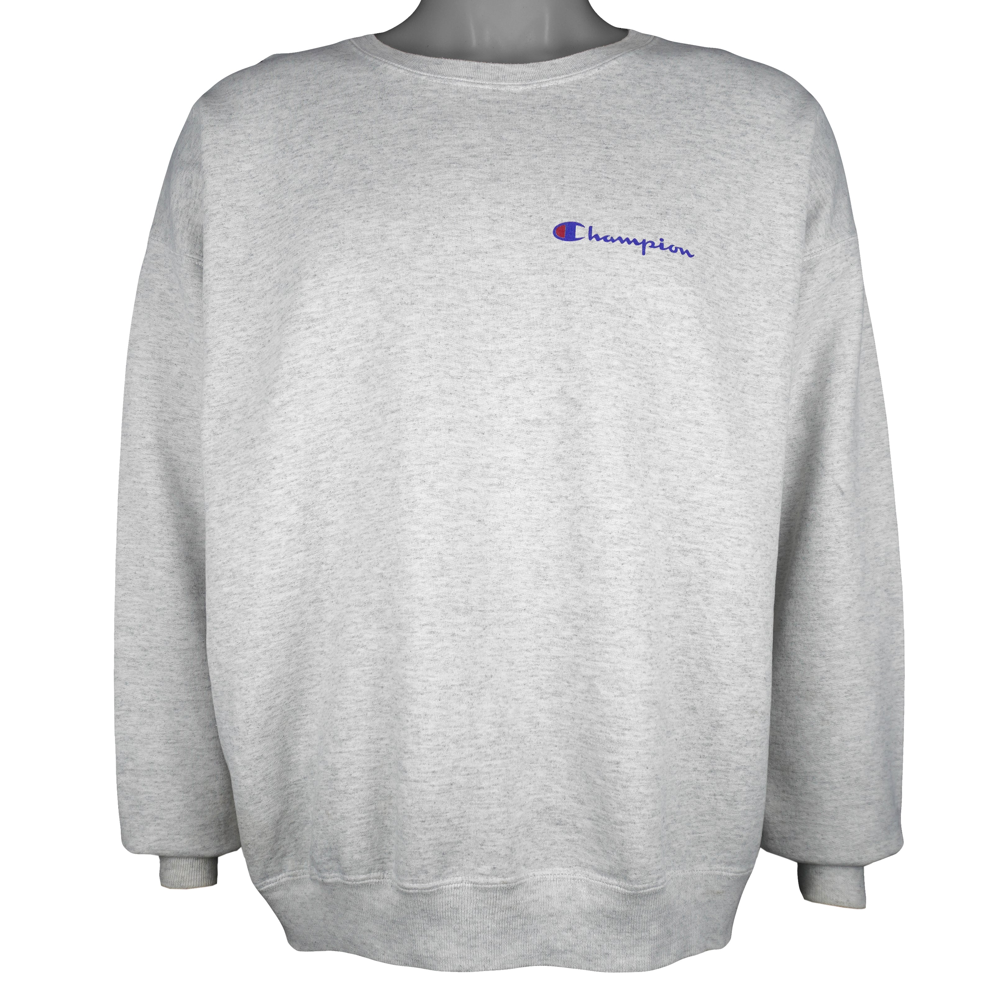 Champion - Grey Crew Neck Sweatshirt 1990s X-Large Vintage Retro