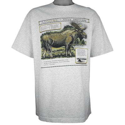 Vintage (Harborside Graphics) - Moose Alces Americana T-Shirt 1990s X-Large