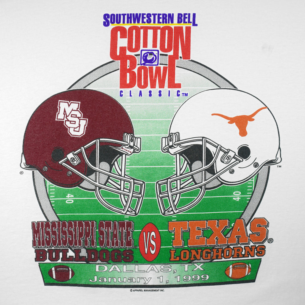 NCAA (Delta) - Bulldogs VS Longhorns Cotton Bowl T-Shirt 1999 XX-Large