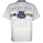 NCAA (Nutmeg) - Duke Blue Devils Final Four T-Shirt 1991 Large Vintage Retro
