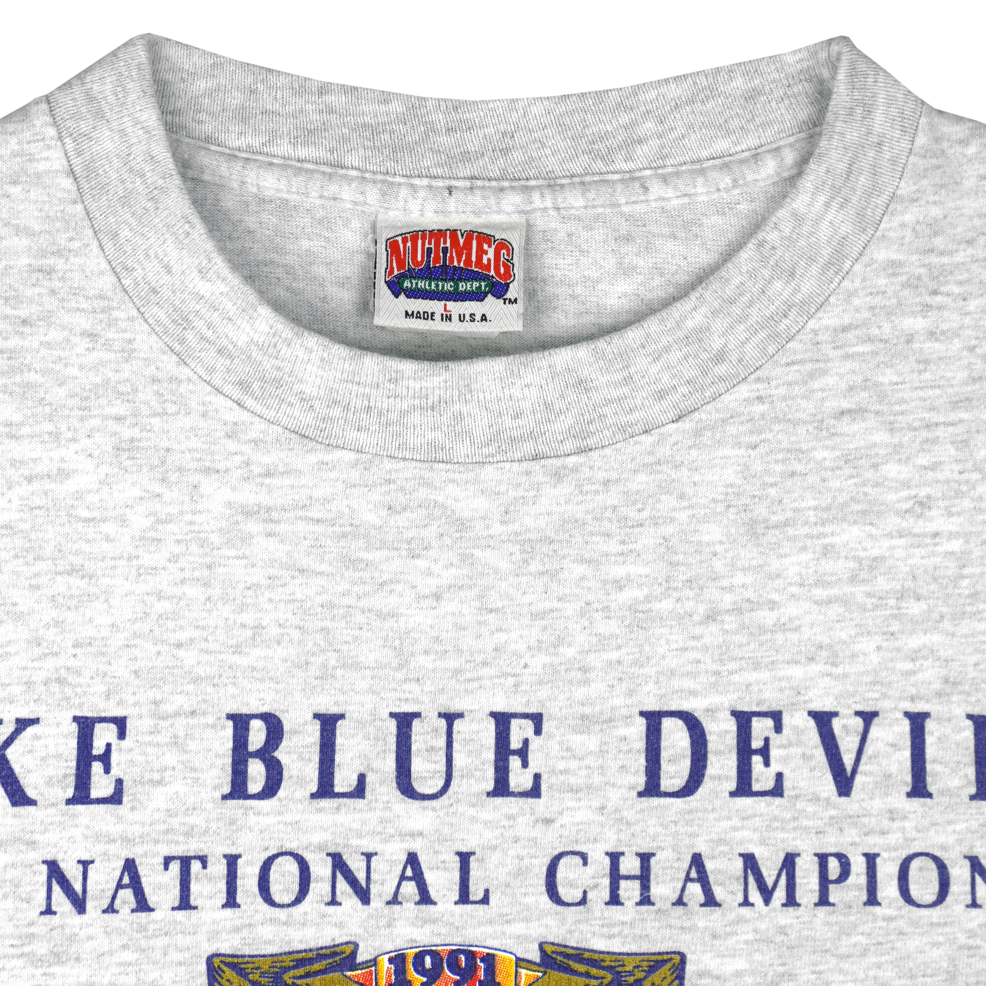NCAA (Nutmeg) - Duke Blue Devils Final Four T-Shirt 1991 Large Vintage Retro