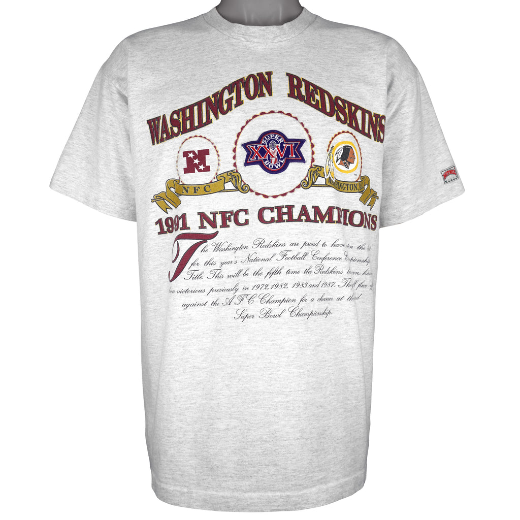 NFL (Nutmeg) - Washington Redskins Super Bowl XXVI T-Shirt 1991 X-Large Vintage Retro Football