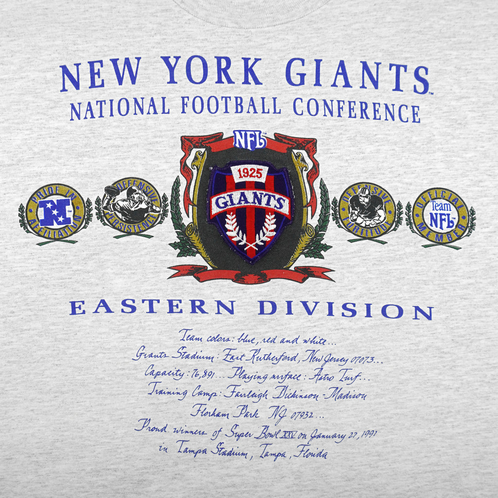 NFL (Nutmeg) - New York Giants Eastern Division T-Shirt 1990s X-Large Vintage Retro Football