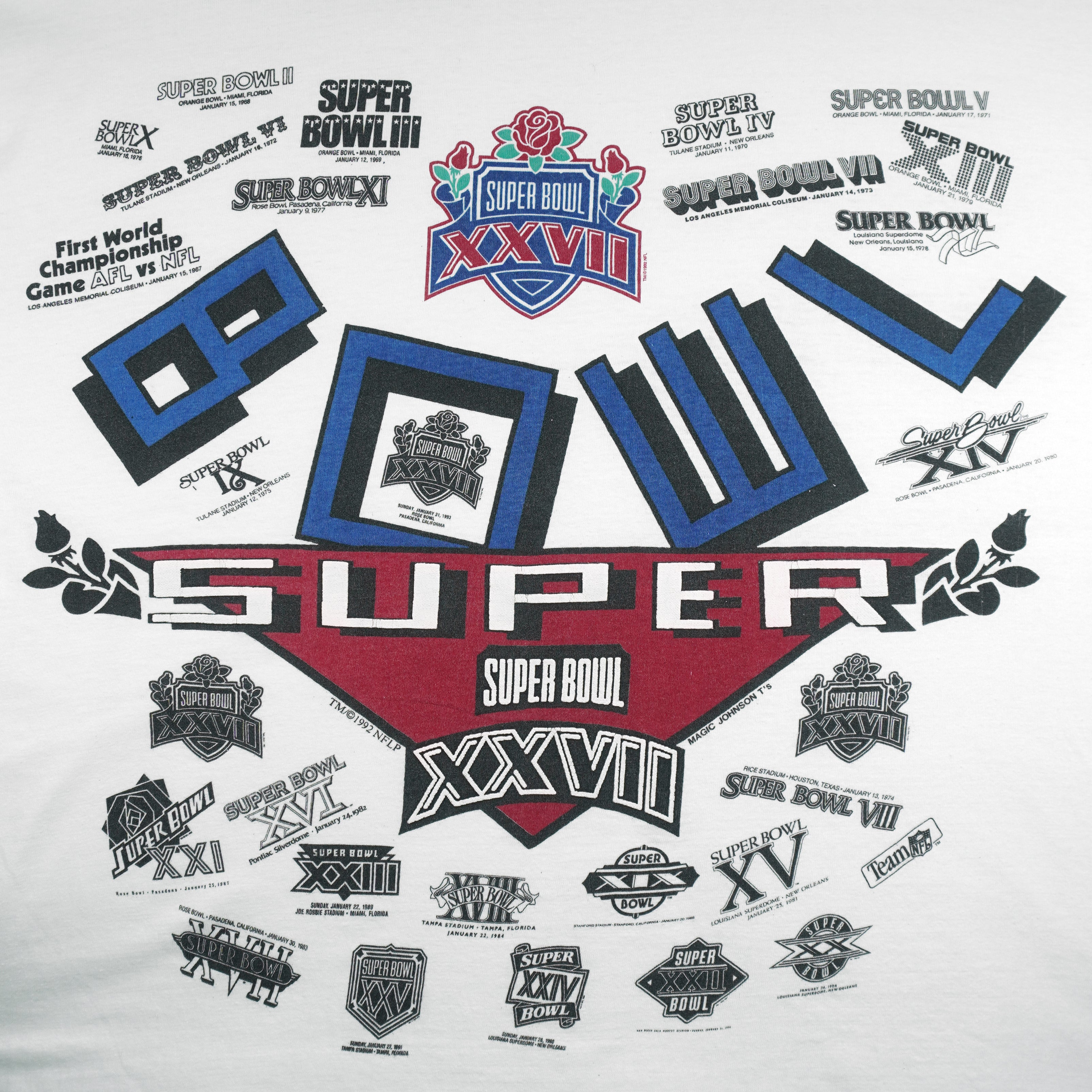 NFL - Super Bowl XXVII Single Stitch T-Shirt 1992 X-Large Vintage Retro Football
