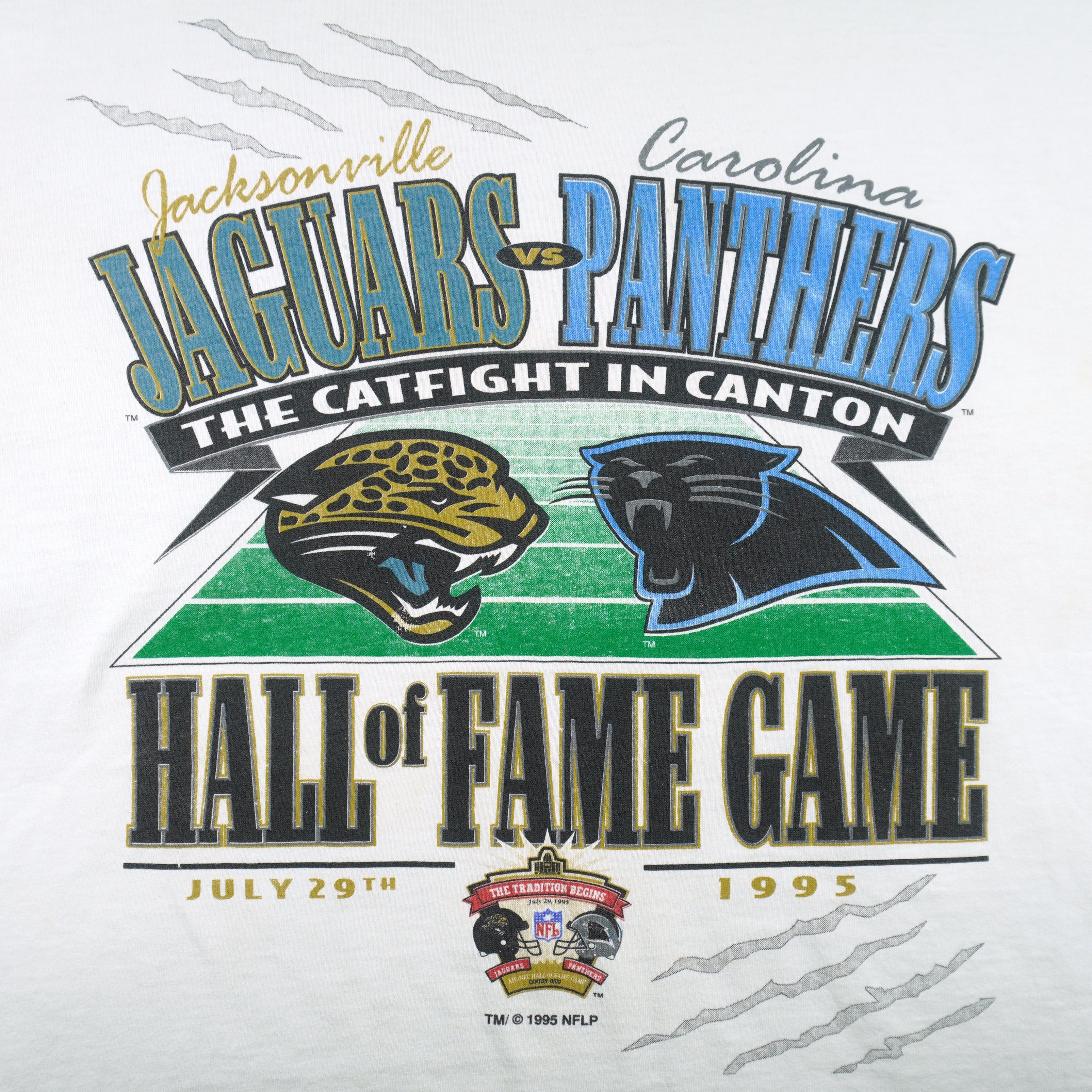 Starter - NFL Jaguars vs Panthers Hall of Fame Game T-Shirt 1995 X-Large Vintage Retro Football