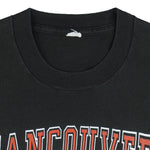 NHL (CGW) - Black Vancouver Canucks Spell-Out T-Shirt 1992 Medium Vintage Retro Hockey