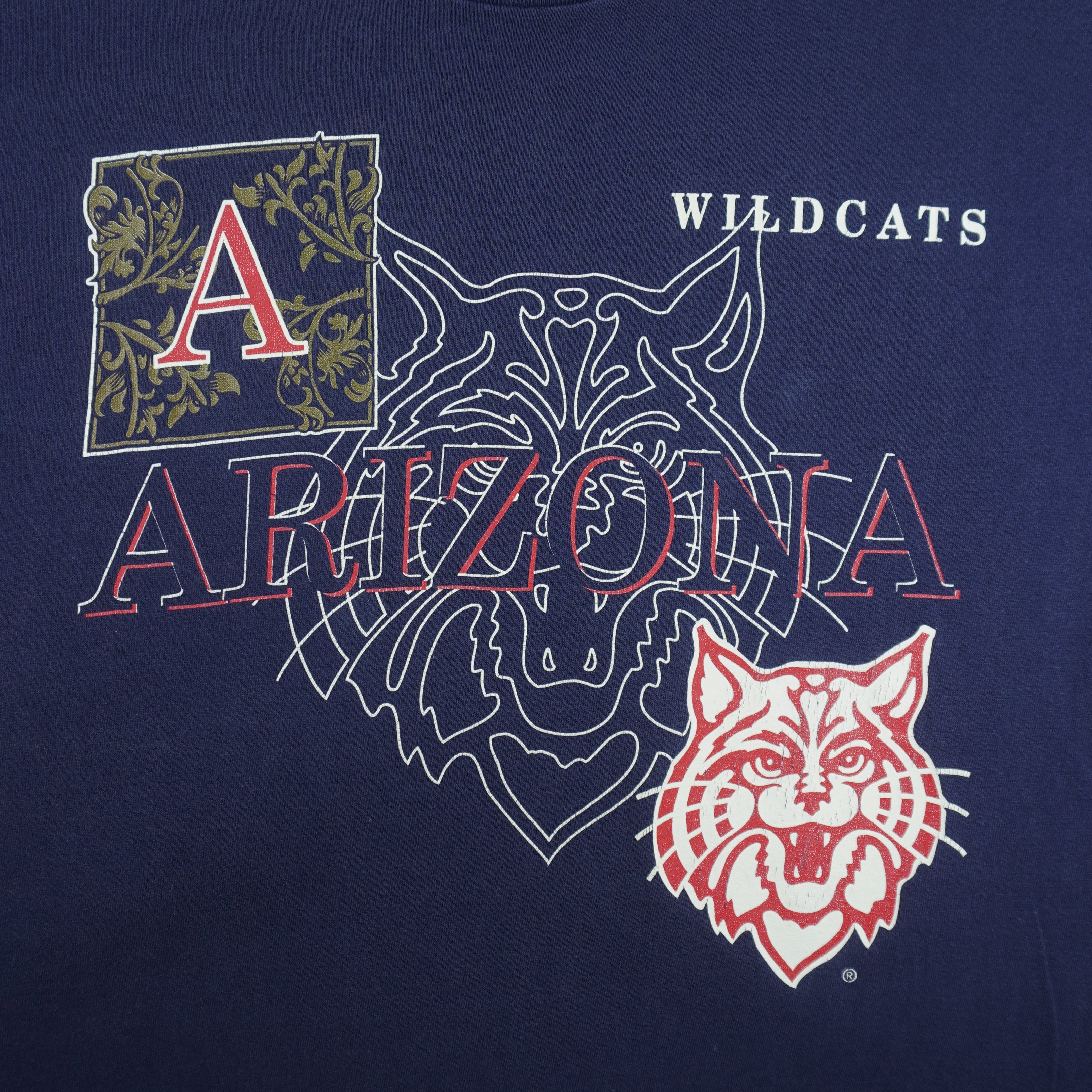 NCAA - Arizona Wildcats Single Stitch T-Shirt 1990s Large Vintage Retro