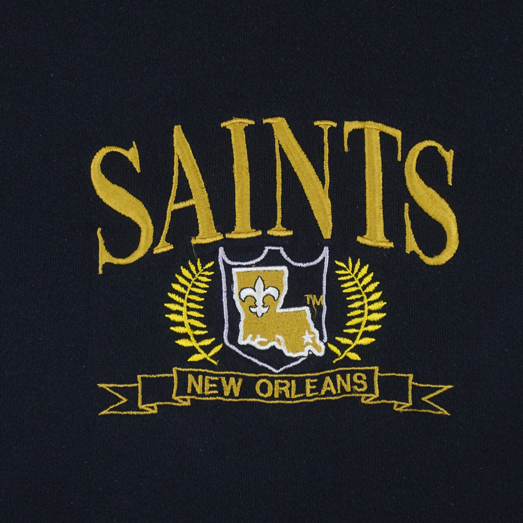 NFL (Tultex) - New Orleans Saints Embroidered Sweatshirt 1990s Medium Vintage Retro Football