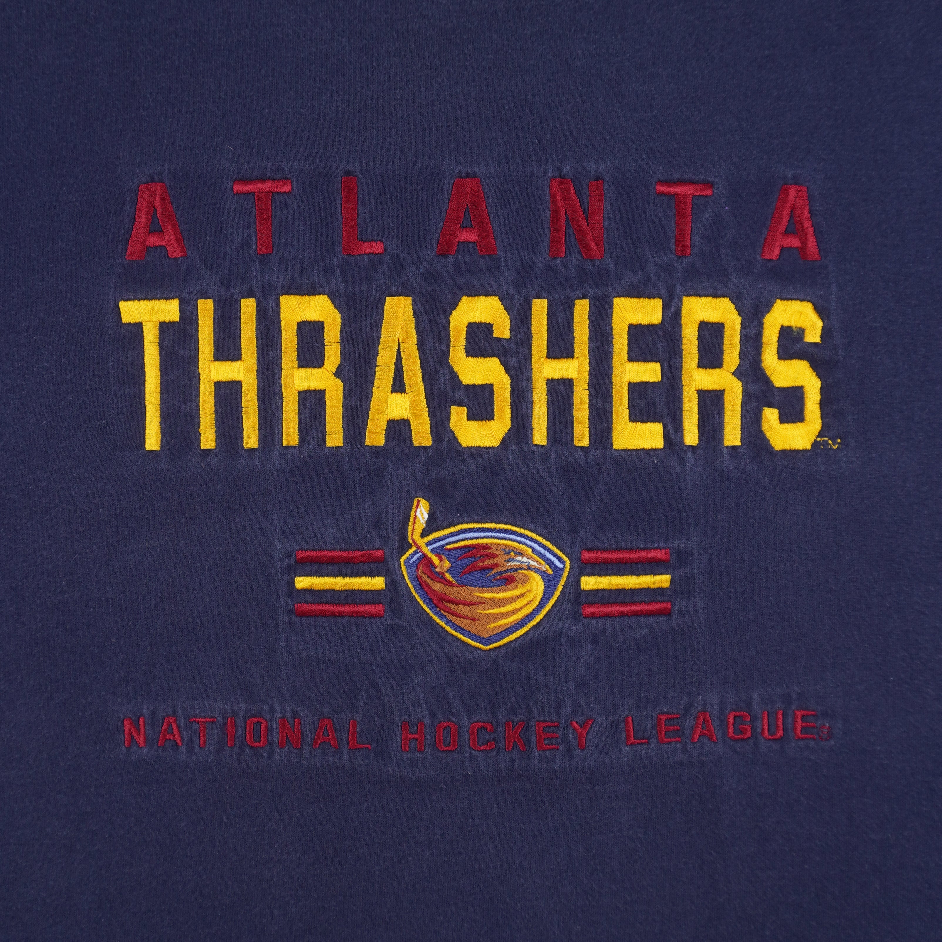 NHL (Lee) - Atlanta Thrashers Embroidered T-Shirt 1990s Large Vintage Retro