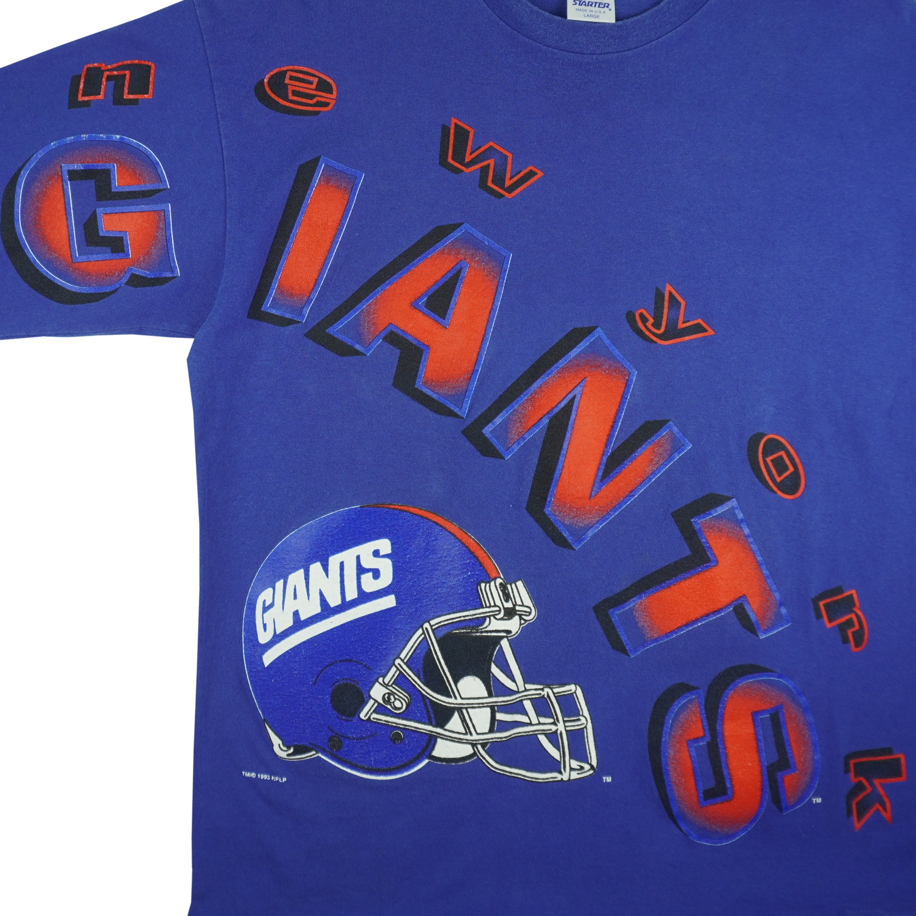Starter (NFL) - New York Giants Sweeping Arch T-Shirt 1993 Large