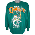 NFL (Nutmeg) - Miami Dolphins Crew Neck Sweatshirt 1988 Large Vintage Retro Football