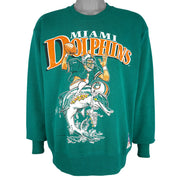 NFL (Nutmeg) - Miami Dolphins Crew Neck Sweatshirt 1988 Large Vintage Retro Football