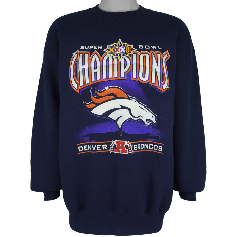 NFL (Pro Player) - Denver Broncos Super Bowl 32nd Sweatshirt 1998 X-Large Vintage Retro Football