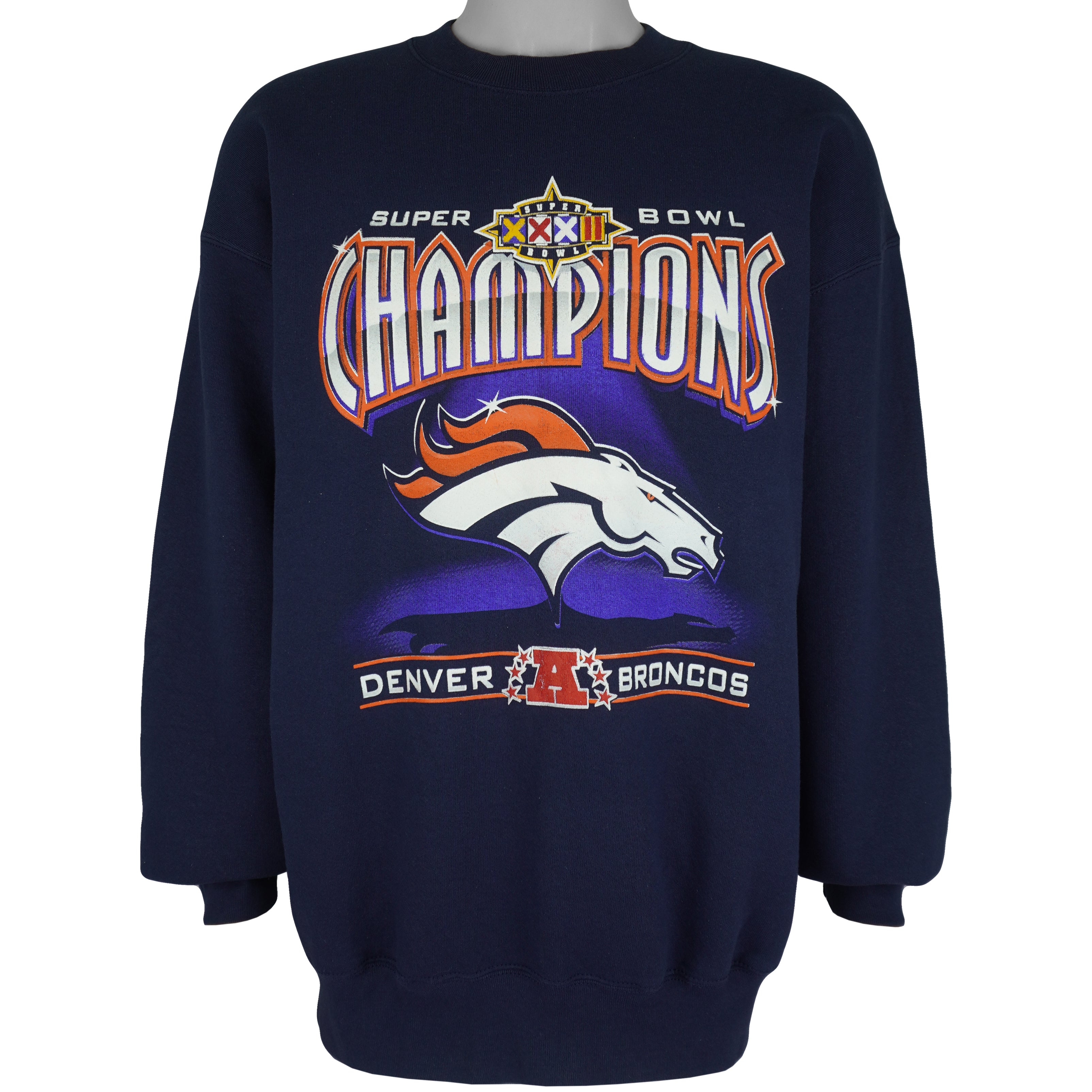 NFL (Pro Player) - Denver Broncos Super Bowl 32nd Sweatshirt 1998 X-Large Vintage Retro Football