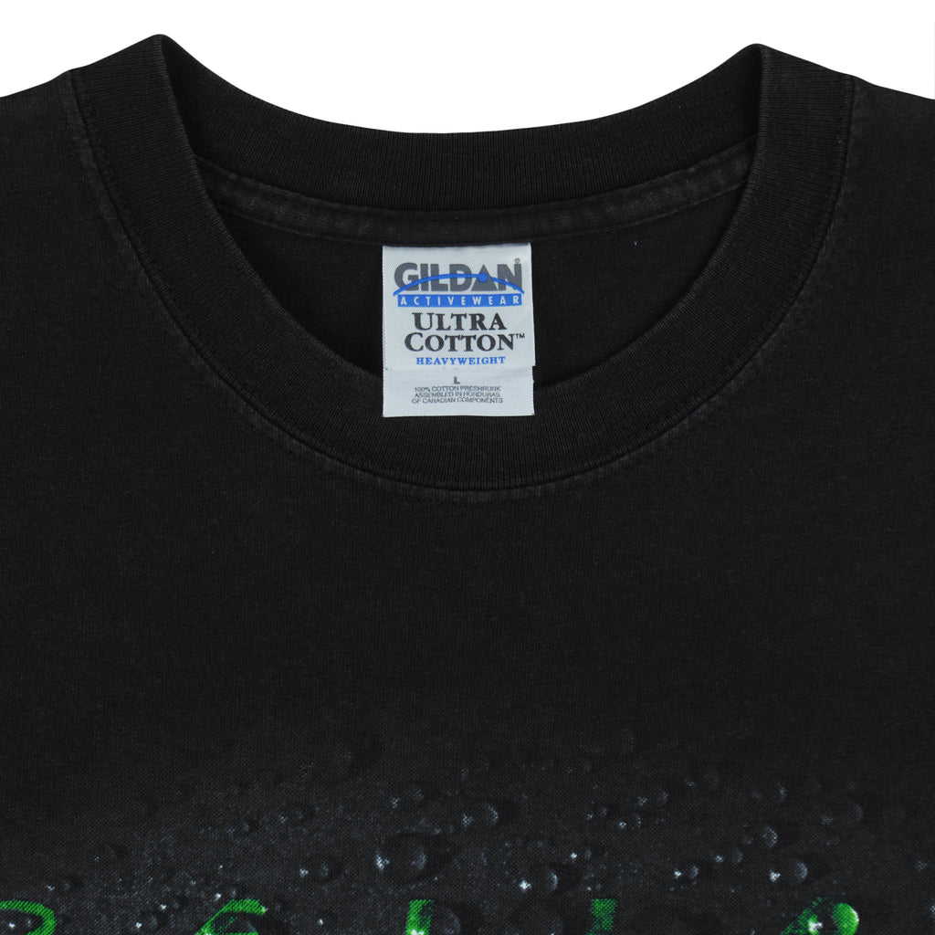 NHL (Gildan) - Dallas Stars Water-Drop Effect T-Shirt 1990s Large Vintage Retro Hockey