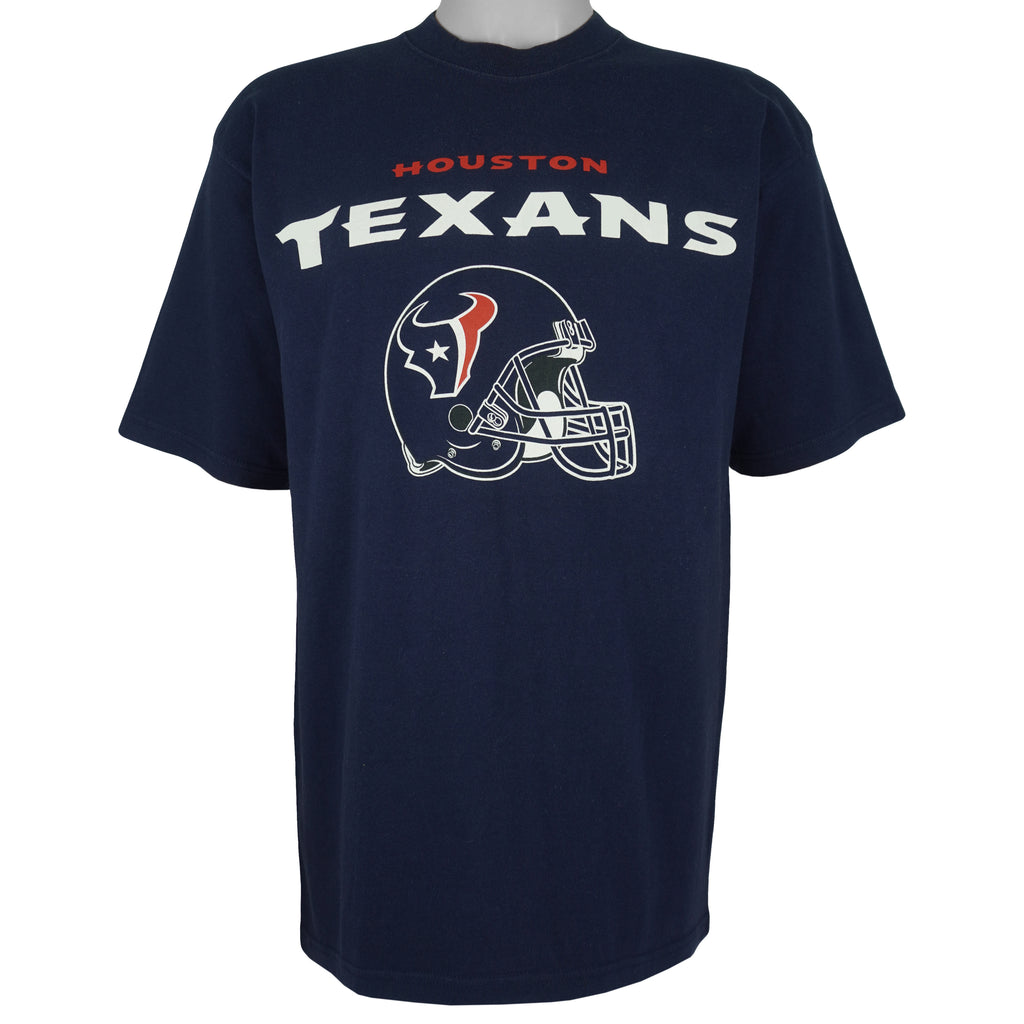 NFL (All Sport) - Houston Texans Helmet T-Shirt 1990s Large Vintage Retro Football